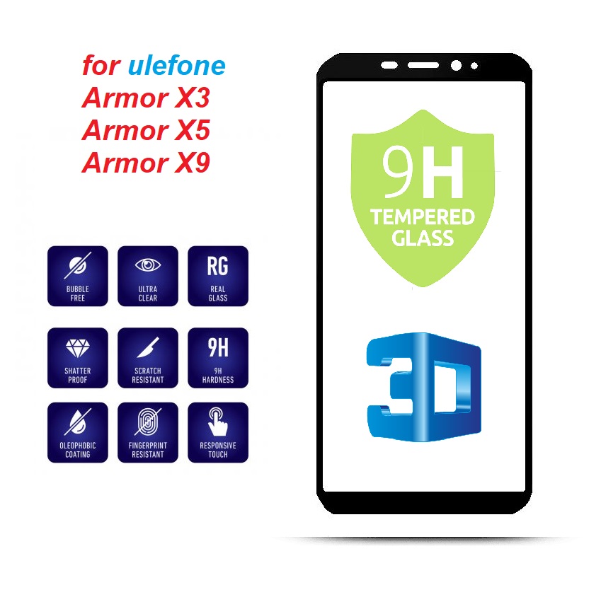 UleFone Armor X3 Armor X5 Armor X9 , 3D temperované ochranné sklo, temp. glass 