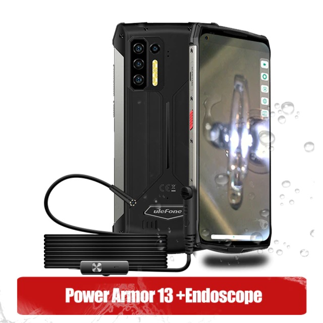 UleFone Power Armor 13 + Endoskopická kamera + QI nabíječka + sklo